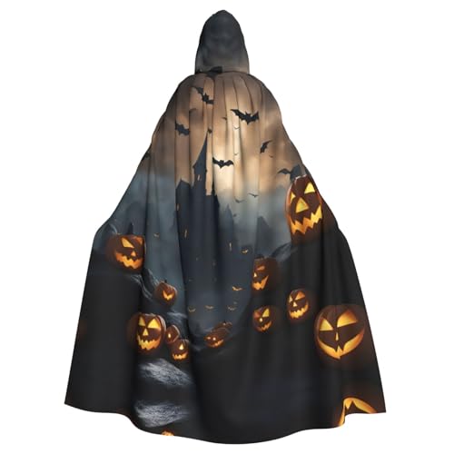 LNNIUK Halloween Fliegende Fledermäuse 3 Druck Kapuzenmantel Umhang Langer Umhang Cosplay Kostüm Halloween Hexe Cosplay Robe für Männer Frauen von LNNIUK