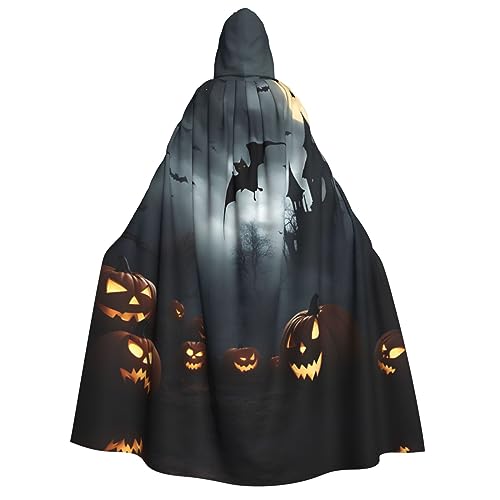 LNNIUK Halloween Fliegende Fledermäuse 4 Druck Zauberer Kapuzenmantel Kapuzenumhang Umhang für Frauen Halloween Hexe Vampir Zauberer Rabe von LNNIUK