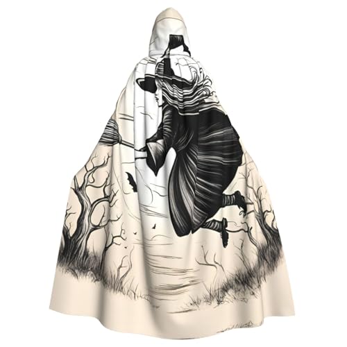 LNNIUK Halloween Hexe fliegender Druck Kapuzenmantel Umhang langer Umhang Cosplay Kostüm Halloween Hexe Cosplay Robe für Männer Frauen LNNIUK Halloween Hexe fliegender Druck Kapuzenmantel Umhang langer Umhang Cosplay Kostüm Halloween Hexe Cosplay Robe für Männer Frauen von LNNIUK