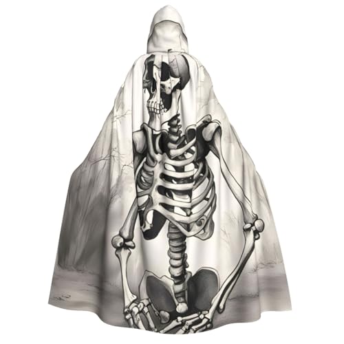 LNNIUK Interessanter Skelett-Druck, Zauberer, Kapuzenmantel, Umhang für Damen, Halloween, Hexe, Vampir, Zauberer, Rabe LNNIUK Interessanter Skelett-Druck, Zauberer, Kapuzenmantel, Umhang für Damen, Halloween, Hexe, Vampir, Zauberer, Rabe von LNNIUK
