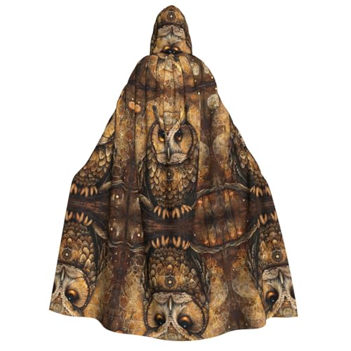 LNNIUK Kapuzenmantel mit Eulen-Aufdruck "Wizard", für Damen, Halloween, Hexe, Vampir, Zauberer, Rabe LNNIUK Kapuzenmantel mit Eulen-Aufdruck "Wizard", für Damen, Halloween, Hexe, Vampir, Zauberer, Rabe von LNNIUK