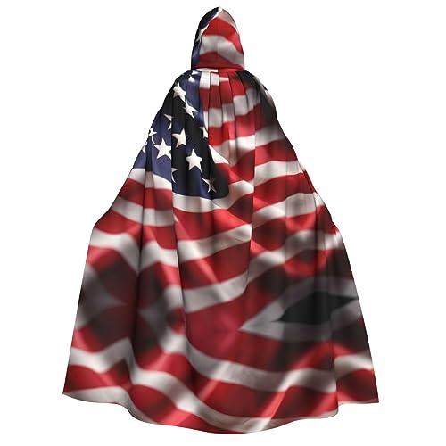 LNNIUK Kapuzenmantel mit amerikanischer Flagge, Zauberer, Umhang mit Kapuze, Umhang für Damen, Halloween, Hexe, Vampir, Zauberer, Rabe LNNIUK Kapuzenmantel mit amerikanischer Flagge, Zauberer, Umhang mit Kapuze, Umhang für Damen, Halloween, Hexe, Vampir, Zauberer, Rabe von LNNIUK
