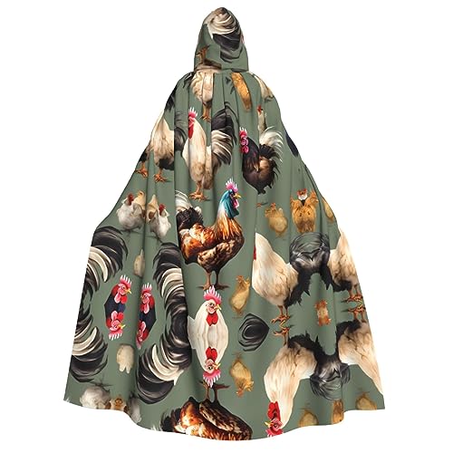 LNNIUK Kapuzenumhang mit Huhn und Hahn für Damen, Halloween, Hexe, Vampir, Zauberer, Rabe LNNIUK Kapuzenumhang mit Huhn und Hahn für Damen, Halloween, Hexe, Vampir, Zauberer, Rabe von LNNIUK