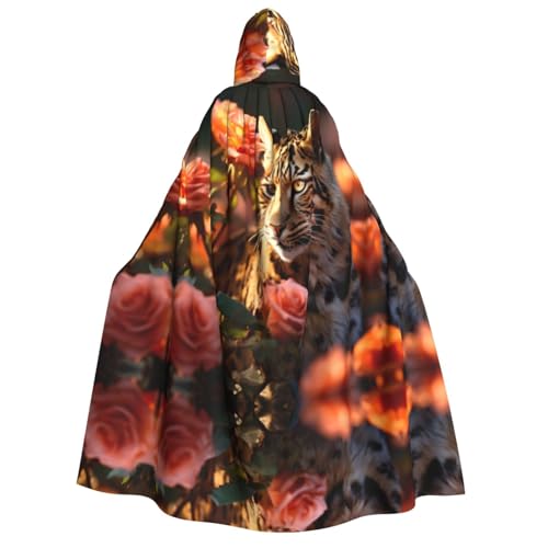LNNIUK Kapuzenumhang mit Leoparden-Rosen-Druck, Zauberer, Umhang für Damen, Halloween, Hexe, Vampir, Zauberer, Rabe LNNIUK Kapuzenumhang mit Leoparden-Rosen-Druck, Zauberer, Umhang für Damen, Halloween, Hexe, Vampir, Zauberer, Rabe von LNNIUK