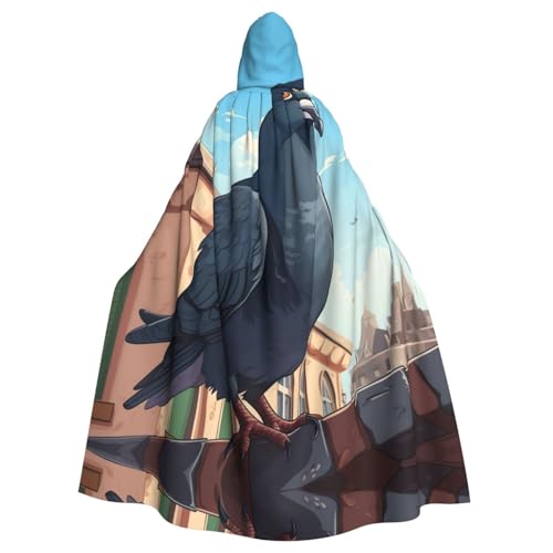 LNNIUK Langer Umhang mit Kapuze und Cartoon-Tauben-Druck, Cosplay-Kostüm, Halloween, Hexe, Cosplay, Robe für Herren und Damen LNNIUK Langer Umhang mit Kapuze und Cartoon-Tauben-Druck, Cosplay-Kostüm, Halloween, Hexe, Cosplay, Robe für Herren und Damen von LNNIUK