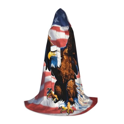 LNNIUK Mittelalterlicher Kapuzenumhang mit Adler mit USA-Flagge, Halloween, Renaissance-Kostüm, Wikinger-Stil, Rangerumhang LNNIUK Mittelalterlicher Kapuzenumhang mit Adler mit USA-Flagge, Halloween, Renaissance-Kostüm, Wikinger-Stil, Rangerumhang von LNNIUK