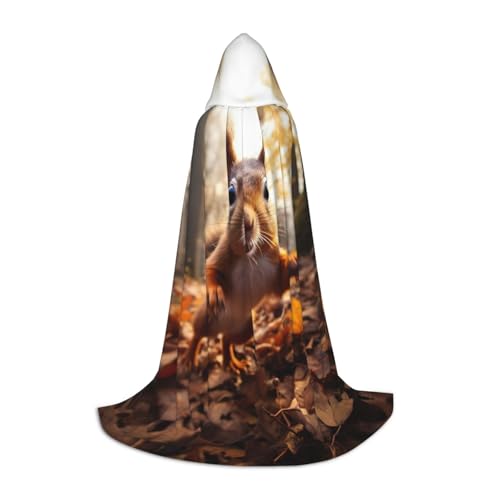 LNNIUK Mittelalterlicher Kapuzenumhang mit Eichhörnchen-Druck, Halloween-Kostüm, Renaissance-Kostüm, Wikinger-Stil, Rangerumhang, Uni LNNIUK Mittelalterlicher Kapuzenumhang mit Eichhörnchen-Druck, Halloween-Kostüm, Renaissance-Kostüm, Wikinger-Stil, Rangerumhang, Uni von LNNIUK