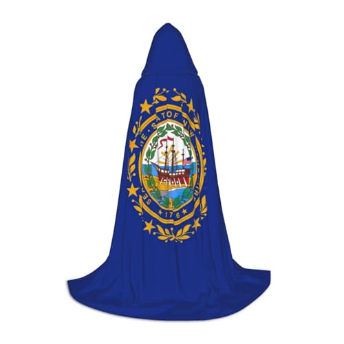 LNNIUK Mittelalterlicher Kapuzenumhang mit Hampshire-Staatsflagge, Halloween, Renaissance-Kostüm, Wikinger-Stil, Rangerumhang von LNNIUK