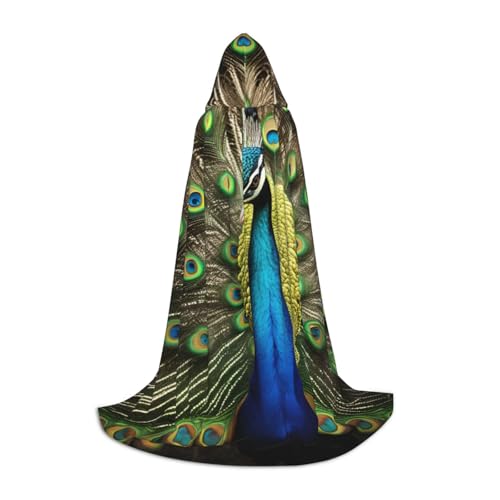 LNNIUK Mittelalterlicher Kapuzenumhang mit Pfauenfeder-Druck, Halloween, Renaissance-Kostüm, Wikinger-Stil, Rangerumhang LNNIUK Mittelalterlicher Kapuzenumhang mit Pfauenfeder-Druck, Halloween, Renaissance-Kostüm, Wikinger-Stil, Rangerumhang von LNNIUK