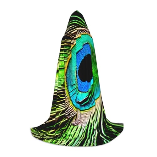 LNNIUK Mittelalterlicher Kapuzenumhang mit Pfauenfeder-Druck, Halloween, Renaissance-Kostüm, Wikinger-Stil, Rangerumhang LNNIUK Mittelalterlicher Kapuzenumhang mit Pfauenfeder-Druck, Halloween, Renaissance-Kostüm, Wikinger-Stil, Rangerumhang von LNNIUK