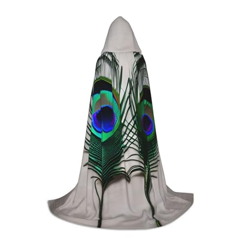 LNNIUK Mittelalterlicher Kapuzenumhang mit Pfauenfeder-Druck, Halloween, Renaissance-Kostüm, Wikinger-Stil, Rangerumhang LNNIUK Mittelalterlicher Kapuzenumhang mit Pfauenfeder-Druck, Halloween, Renaissance-Kostüm, Wikinger-Stil, Rangerumhang von LNNIUK