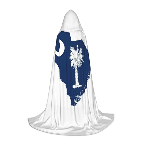 LNNIUK Mittelalterlicher Kapuzenumhang mit South Carolina Flagge, Halloween, Renaissance-Kostüm, Wikinger-Stil, Rangerumhang von LNNIUK