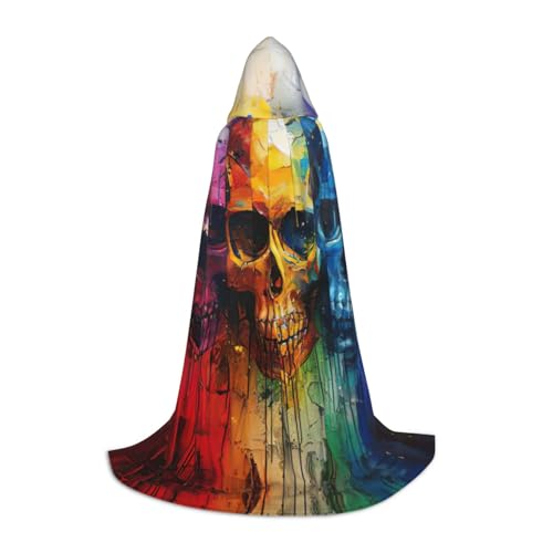 LNNIUK Mittelalterlicher Kapuzenumhang mit farbigem Totenkopf-Aufdruck, Halloween, Renaissance-Kostüm, Wikinger-Stil, Rangerumhang, Uni LNNIUK Mittelalterlicher Kapuzenumhang mit farbigem Totenkopf-Aufdruck, Halloween, Renaissance-Kostüm, Wikinger-Stil, Rangerumhang, Uni von LNNIUK
