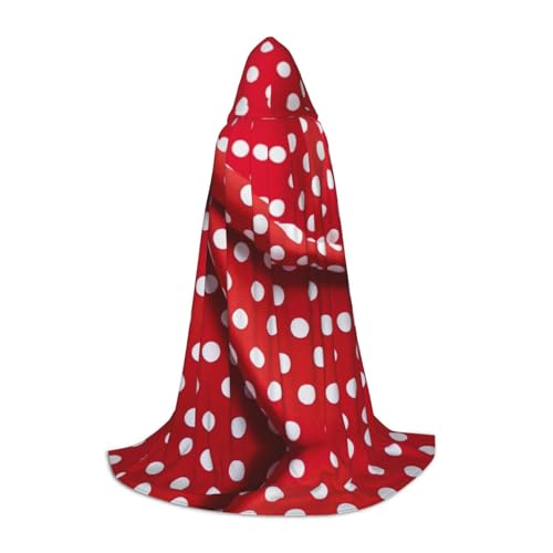 LNNIUK Mittelalterlicher Kapuzenumhang mit rot-weißem Punktemuster, Halloween, Renaissance-Kostüm, Wikinger-Stil, Rangerumhang, Uni LNNIUK Mittelalterlicher Kapuzenumhang mit rot-weißem Punktemuster, Halloween, Renaissance-Kostüm, Wikinger-Stil, Rangerumhang, Uni von LNNIUK