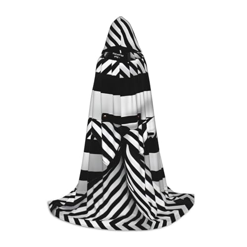 LNNIUK Mittelalterlicher Kapuzenumhang mit schwarz-weißem Streifendruck, Halloween, Renaissance-Kostüm, Wikinger-Stil, Rangerumhang, Uni LNNIUK Mittelalterlicher Kapuzenumhang mit schwarz-weißem Streifendruck, Halloween, Renaissance-Kostüm, Wikinger-Stil, Rangerumhang, Uni von LNNIUK