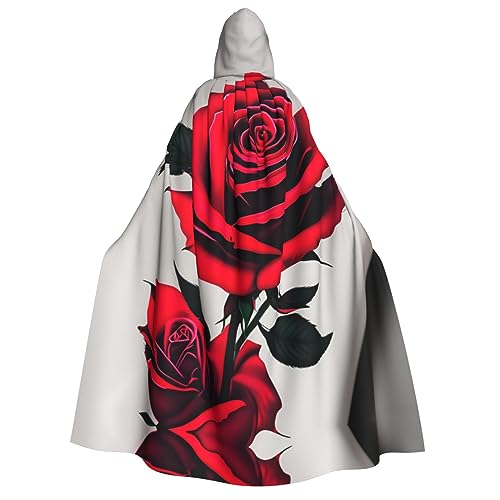 LNNIUK Roter Rosen-Druck, Zauberer, Kapuzenmantel, Umhang für Damen, Halloween, Hexe, Vampir, Zauberer, Rabe LNNIUK Roter Rosen-Druck, Zauberer, Kapuzenmantel, Umhang für Damen, Halloween, Hexe, Vampir, Zauberer, Rabe von LNNIUK