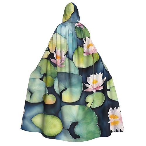 LNNIUK Schwarzer Lilien-Pad-Druck, Zauberer, Kapuzenumhang für Damen, Halloween, Hexe, Vampir, Zauberer, Rabe LNNIUK Schwarzer Lilien-Pad-Druck, Zauberer, Kapuzenumhang für Damen, Halloween, Hexe, Vampir, Zauberer, Rabe von LNNIUK