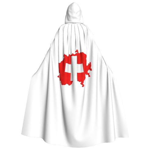 LNNIUK Schweizer Flagge, Kartendruck, Zauberer, Kapuzenmantel, Umhang für Damen, Halloween, Hexe, Vampir, Zauberer, Rabe LNNIUK Schweizer Flagge, Kartendruck, Zauberer, Kapuzenmantel, Umhang für Damen, Halloween, Hexe, Vampir, Zauberer, Rabe von LNNIUK