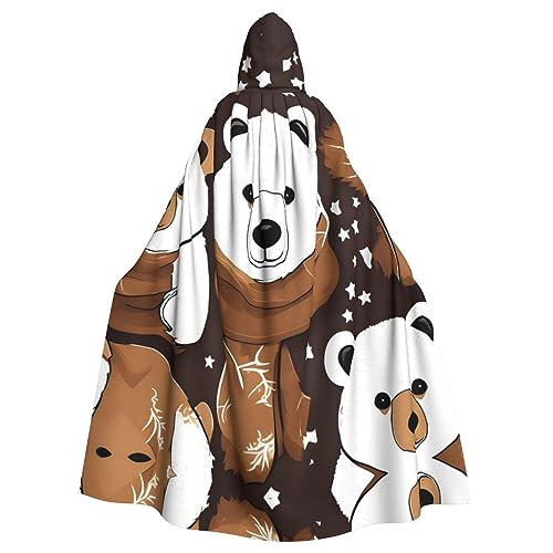 LNNIUK Weißer Bär, brauner Bären-Druck, Kapuzenmantel, Umhang, langer Umhang, Cosplay-Kostüm, Halloween, Hexe, Cosplay, Robe für Männer und Frauen LNNIUK Weißer Bär, brauner Bären-Druck, Kapuzenmantel, Umhang, langer Umhang, Cosplay-Kostüm, Halloween, Hexe, Cosplay, Robe für Männer und Frauen von LNNIUK