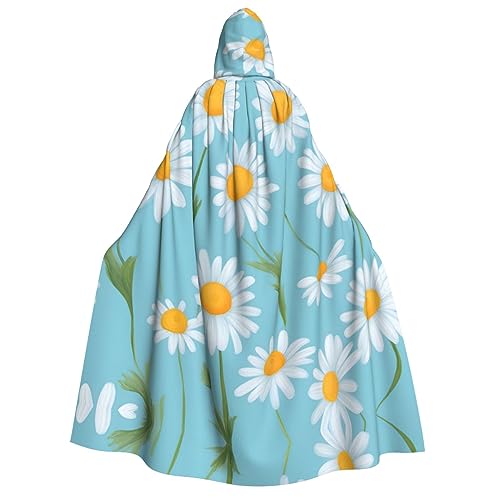 LNNIUK Weißes Gänseblümchen auf hellblauem Hintergrund, Zauberer-Kapuzenmantel, Umhang für Damen, Halloween, Hexe, Vampir, Zauberer, Rabe LNNIUK Weißes Gänseblümchen auf hellblauem Hintergrund, Zauberer-Kapuzenmantel, Umhang für Damen, Halloween, Hexe, Vampir, Zauberer, Rabe von LNNIUK