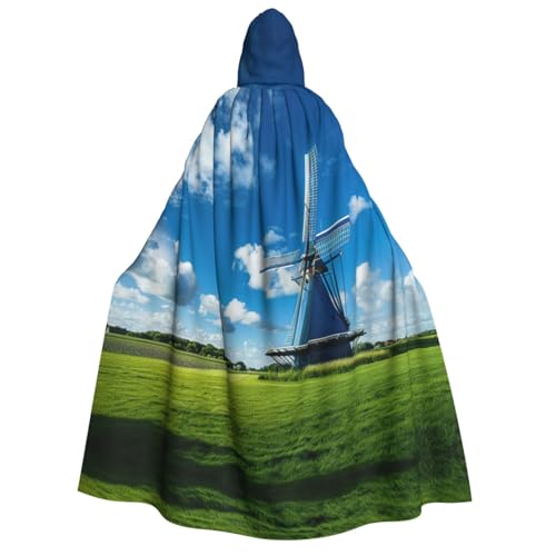 LNNIUK Windmühlen-Umhang mit Kapuze, blauer Druck, Zauberer, Umhang mit Kapuze, Umhang für Damen, Halloween, Hexe, Vampir, Zauberer, Rabe LNNIUK Windmühlen-Umhang mit Kapuze, blauer Druck, Zauberer, Umhang mit Kapuze, Umhang für Damen, Halloween, Hexe, Vampir, Zauberer, Rabe von LNNIUK