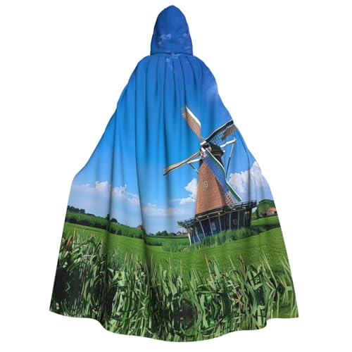 LNNIUK Windmühlen-Umhang mit Kapuze, blauer Druck, Zauberer, Umhang mit Kapuze, Umhang für Damen, Halloween, Hexe, Vampir, Zauberer, Rabe LNNIUK Windmühlen-Umhang mit Kapuze, blauer Druck, Zauberer, Umhang mit Kapuze, Umhang für Damen, Halloween, Hexe, Vampir, Zauberer, Rabe von LNNIUK