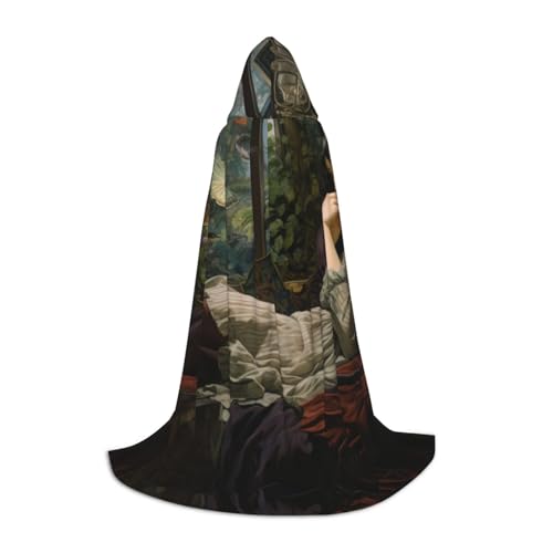 LNNIUK Wishing Bottle Seascape3 Print Mittelalter Kapuzenumhang Halloween Renaissance Kostüm Wikinger Stil Ranger Uni Umhang von LNNIUK