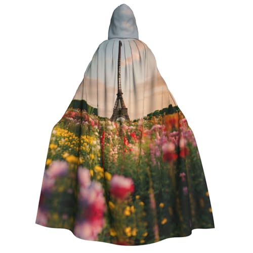 LNNIUK Wunderschöner Eiffelturm Paris Druck Zauberer Kapuzenmantel Umhang für Frauen Halloween Hexe Vampir Zauberer Rabe von LNNIUK