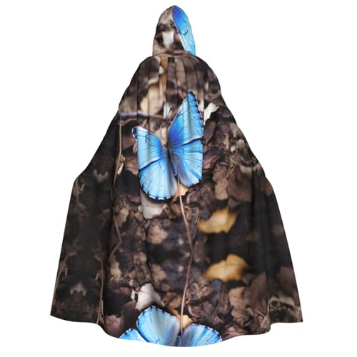 LNNIUK Wunderschöner blauer Schmetterlingsaufdruck, Zauberer-Kapuzenmantel, Umhang für Damen, Halloween, Hexe, Vampir, Zauberer, Rabe LNNIUK Wunderschöner blauer Schmetterlingsaufdruck, Zauberer-Kapuzenmantel, Umhang für Damen, Halloween, Hexe, Vampir, Zauberer, Rabe von LNNIUK