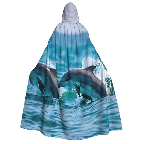 LNNIUK Zauberer Kapuzenmantel mit Delfinen im Meer, für Damen, Halloween, Hexe, Vampir, Zauberer, Rabe LNNIUK Zauberer Kapuzenmantel mit Delfinen im Meer, für Damen, Halloween, Hexe, Vampir, Zauberer, Rabe von LNNIUK