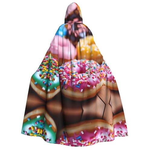 LNNIUK Zauberer Kapuzenmantel mit Donut-Druck, Umhang für Damen, Halloween, Hexe, Vampir, Zauberer, Rabe LNNIUK Zauberer Kapuzenmantel mit Donut-Druck, Umhang für Damen, Halloween, Hexe, Vampir, Zauberer, Rabe von LNNIUK