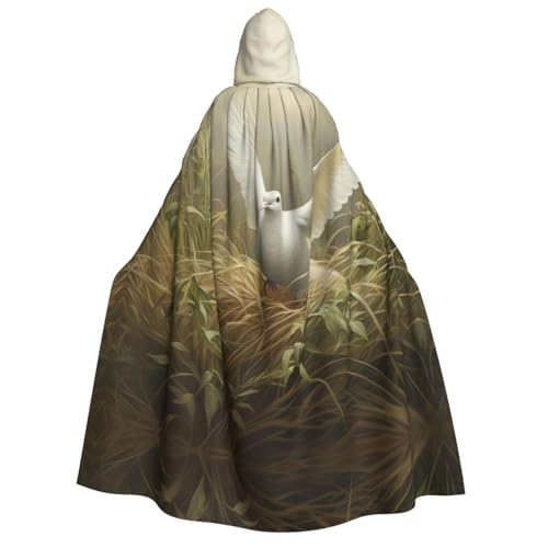 LNNIUK Zauberer Kapuzenmantel mit Gras- und Taubenaufdruck, für Damen, Halloween, Hexe, Vampir, Zauberer, Rabe LNNIUK Zauberer Kapuzenmantel mit Gras- und Taubenaufdruck, für Damen, Halloween, Hexe, Vampir, Zauberer, Rabe von LNNIUK
