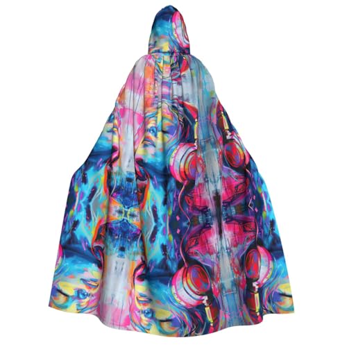 LNNIUK Zauberer-Kapuzenmantel mit Musikdruck, für Damen, Halloween, Hexe, Vampir, Zauberer, Rabe LNNIUK Zauberer-Kapuzenmantel mit Musikdruck, für Damen, Halloween, Hexe, Vampir, Zauberer, Rabe von LNNIUK