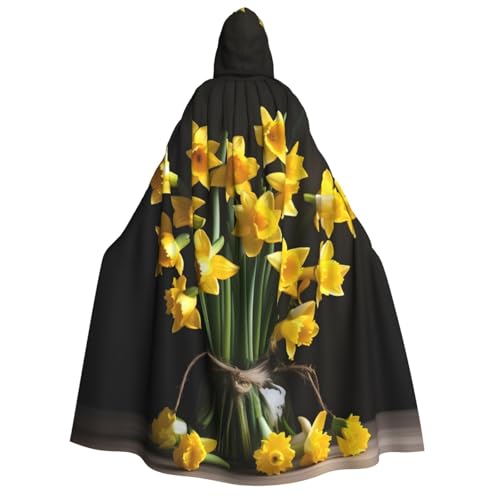 LNNIUK Zauberer Kapuzenmantel mit Narzissen-Motiv, Umhang mit Kapuze, Umhang für Damen, Halloween, Hexe, Vampir, Zauberer, Rabe LNNIUK Zauberer Kapuzenmantel mit Narzissen-Motiv, Umhang mit Kapuze, Umhang für Damen, Halloween, Hexe, Vampir, Zauberer, Rabe von LNNIUK