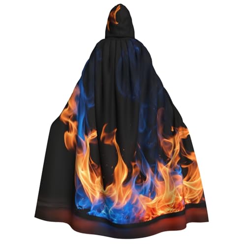 LNNIUK Zauberer Kapuzenmantel mit blauem Flammenaufdruck, für Damen, Halloween, Hexe, Vampir, Zauberer, Rabe LNNIUK Zauberer Kapuzenmantel mit blauem Flammenaufdruck, für Damen, Halloween, Hexe, Vampir, Zauberer, Rabe von LNNIUK