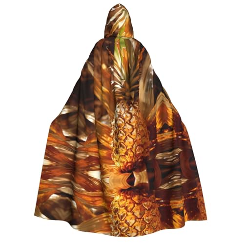 LNNIUK Zauberer Kapuzenmantel mit goldenem Ananas-Druck, Umhang mit Kapuze, Umhang für Damen, Halloween, Hexe, Vampir, Zauberer, Rabe LNNIUK Zauberer Kapuzenmantel mit goldenem Ananas-Druck, Umhang mit Kapuze, Umhang für Damen, Halloween, Hexe, Vampir, Zauberer, Rabe von LNNIUK