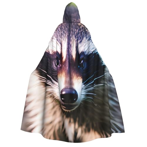 Little Raccoon Face 1 Druck Zauberer Kapuzenmantel mit Kapuze Umhang für Damen, Halloween, Hexe, Vampir, Zauberer, Rabe Little Raccoon Face 1 Druck Zauberer Kapuzenmantel mit Kapuze Umhang für Damen, Halloween, Hexe, Vampir, Zauberer, Rabe von LNNIUK