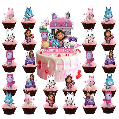 25 Cupcake-Toppers, Mini-Figuren, Topper-WZ-GBCK-1 von LNNLOO