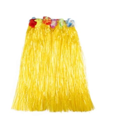 LNNXSZ Hawaii Hula Set 1set Kunststoff Fasern Frauen Gras Röcke Hula-Rock Hawaiian Kostüme 30CM/40/CM60CM/80cm Damen Kleid Up Festliche Party Supplies (Color : Yellow, Size : 40cm) von LNNXSZ