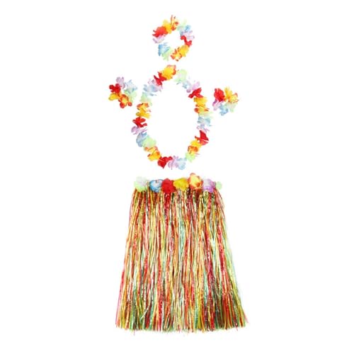 LNNXSZ Hawaii Hula Set 5 Stück Hawaiian Fancy Grass Rock Arm- und Beinbänder Kostüm Hula Rock Hawaiian Party Zubehör Dress Up Festliche Party Supplies (Color : Colorful) von LNNXSZ