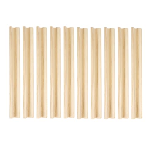 LNQ LUNIQI Holz Domino Halter, 10 Stück Spiel Ständer, 19cm Tablett Spielezubehör Racks für Mexikanischer Zug Mahjong Fliesen, Helle Holzfarbe von LNQ LUNIQI