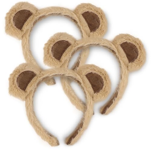 LNQ LUNIQI Tiere Ohren Haarreifen, 3 Stück Lustig Kopfbedeckung Bär Ohren, Tiere Bärenohren Stirnband Kosmetik Stirnbänder für Mottoparty Cosplay Zubehör, Hellbraun LNQ LUNIQI Tiere Ohren Haarreifen, 3 Stück Lustig Kopfbedeckung Bär Ohren, Tiere Bärenohren Stirnband Kosmetik Stirnbänder für Mottoparty Cosplay Zubehör, Hellbraun von LNQ LUNIQI