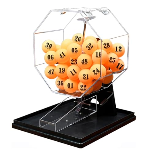 LNQKJXIIA Bingo-Käfig-Set aus Acryl – Manuelle Lotteriemaschine mit 50 Kugeln, geeignet for Einkaufszentren und Unterhaltungsstätten(B) von LNQKJXIIA
