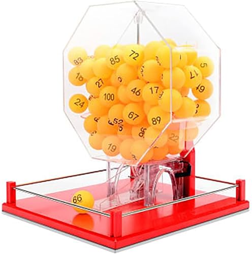 LNQKJXIIA Lotterieautomat mit Glücksrad, Bingo-Spiel und 50 Chips-Aktivitätstafel for Heim- und Firmenveranstaltungen(Orange) von LNQKJXIIA