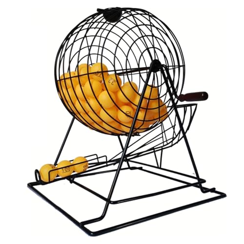 LNQKJXIIA Manuelle Lotteriemaschine mit 100 Kugeln, 13-Zoll-Metallkäfig und großem Drehteller for Spiele in großen Gruppen(Brass) von LNQKJXIIA