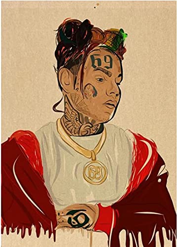 PapierPuzzle 1000 Teile Hip Hop Rapper 6Ix9Ine Puzzles Lernspielzeug für Erwachsene Geburtstagsgeschenk38x52cm von LNTYW