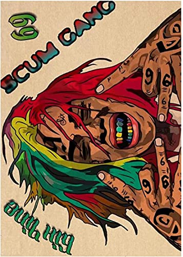 PapierPuzzle 2000 Teile Hip Hop Rapper 6Ix9Ine Puzzles Lernspielzeug für Erwachsene Geburtstagsgeschenk70x100cm von LNTYW