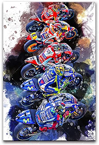 Puzzle 1000 Teile Modernes Motorrad Racing Star Poster PapierSpielzeug für Erwachsene Dekompressionsspiel38x52cm von LNTYW