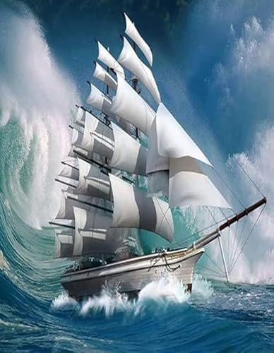 Puzzle 1000 Teile Papierpuzzle für Erwachsene, Ozean-Segelboot, DIY-Kunsthandwerk für die Wanddekoration zu Hause, Geschenke, anspruchsvolles Familienpuzzlespiel, 50 x 70 cm von LNTYW