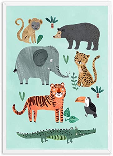Puzzle 1000 Teile Tiger Panda Leopard Papagei Dschungel Nordic PaperFür Erwachsene Kinder Spiele Lernspielzeug38x52cm von LNTYW